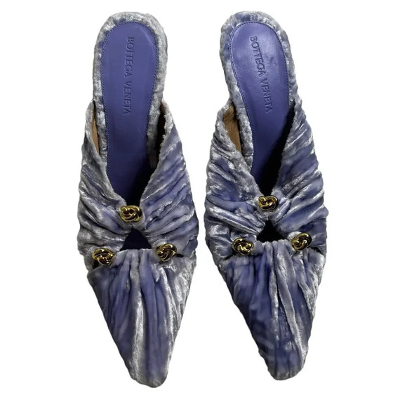 Bottega Veneta Bunnie Velvet Mule Pump Lavender Purple Size 7 - Picture 3 of 7